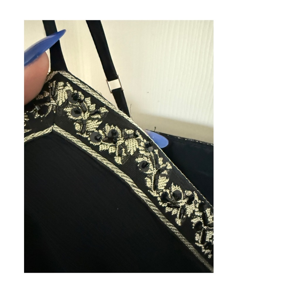 Rare Banana Republic Beaded Black Midi Cocktail Dress - 10 - Picture 7 of 14